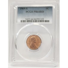 UNITED STATES OF AMERICA 1969 . ONE 1 CENT . PROOF . ERROR / VARIETY . DOUBLE LEGEND